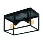 Eglo Luce da soffitto Silentina Acciaio Nero | IP20 - Adatto per 2x E27 
